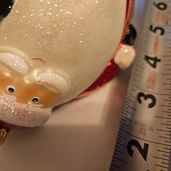 glassware art studio jolly Santa ornament 6.5' made in Poland - Picture 4 of 11